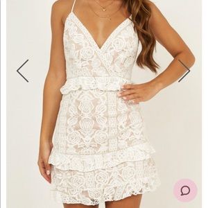 White Lace Homecoming Dress